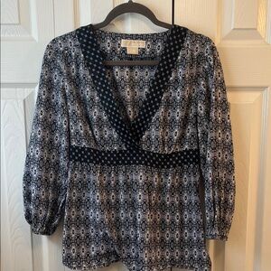 Michael Kors Elegant Navy and White Women's Top, Tunic